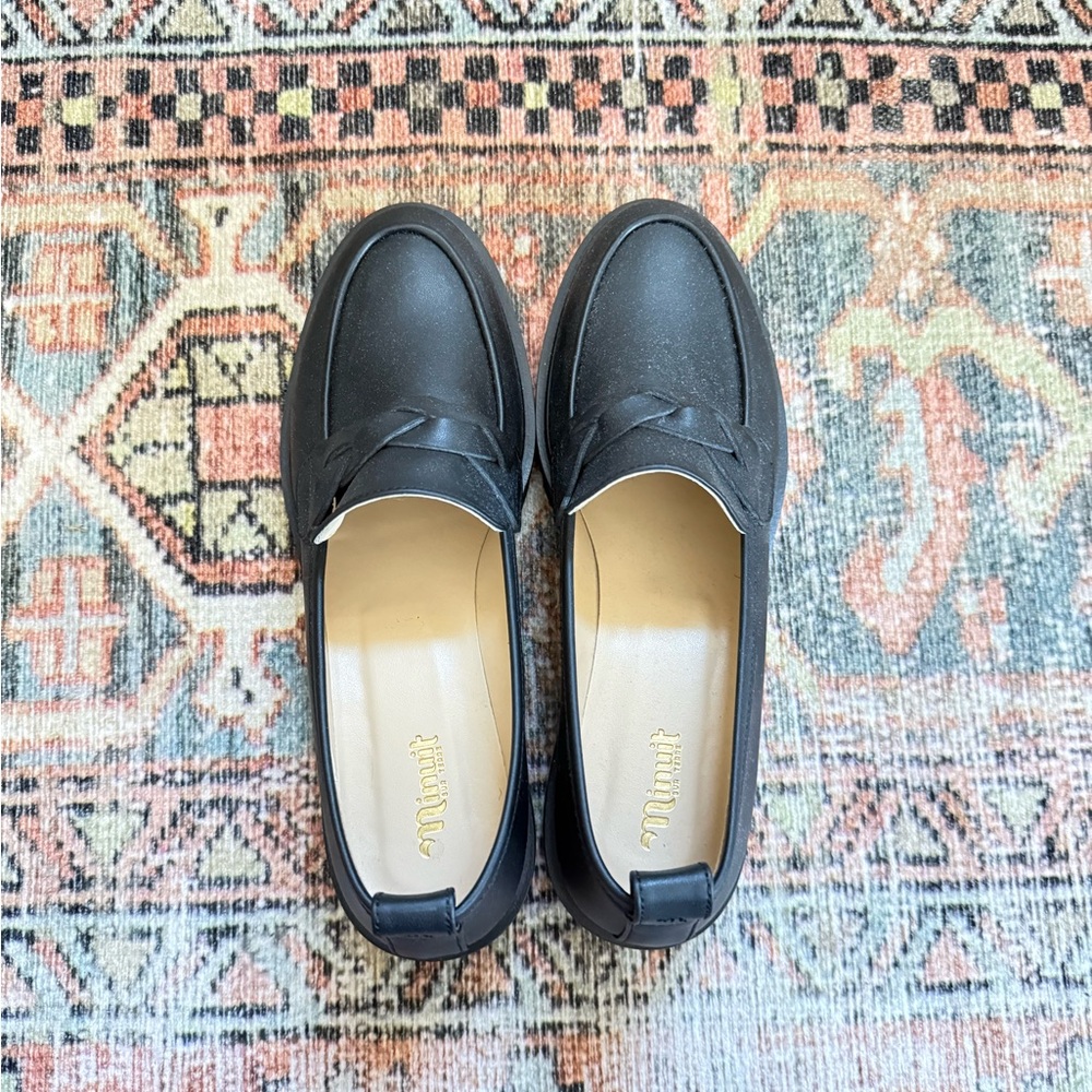 Black Vegan Leather Loafers